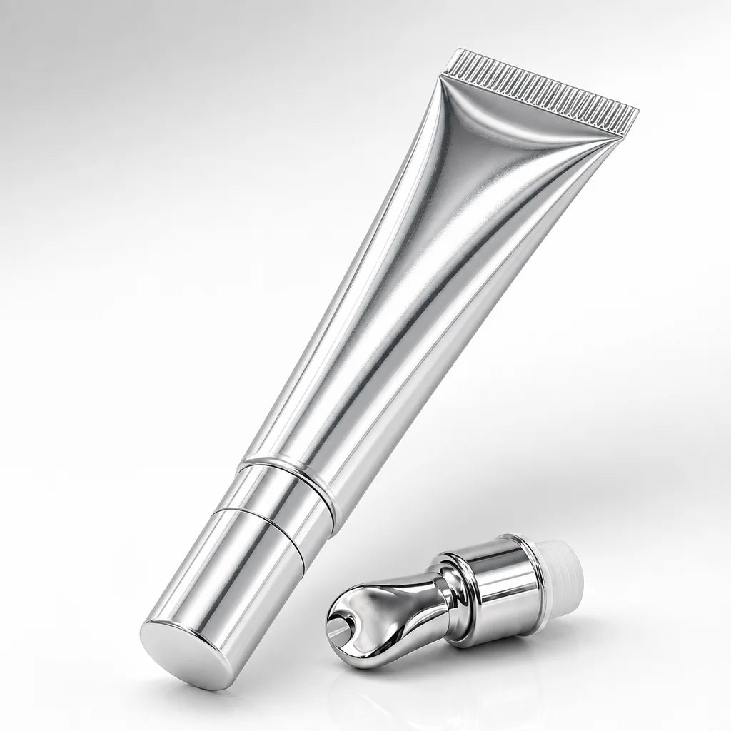 15ml Silver Empty Squeeze Plastic Tube Lip Gloss Soft Tubes Metal Tip Lip Gloss Tube Lip Balm Container With Metal Applicator