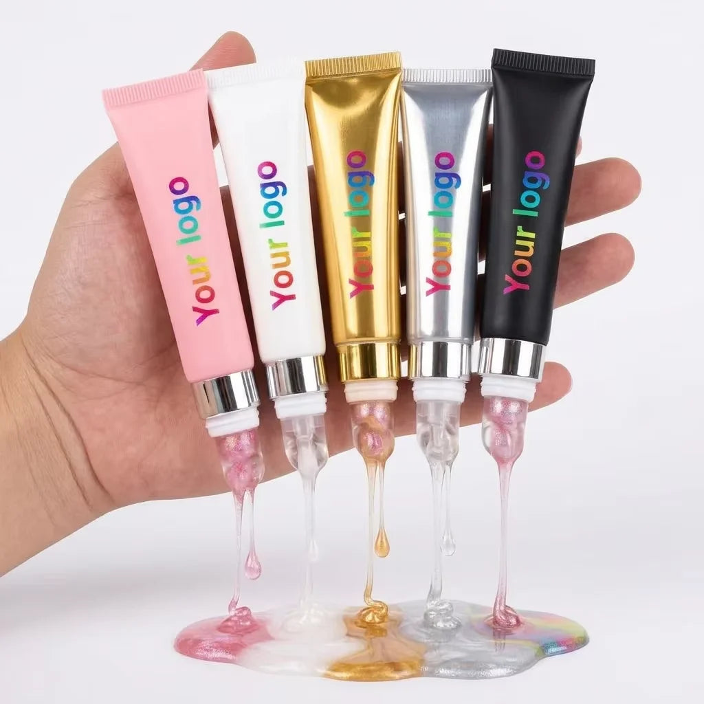 Color Changing Lip Oil Tinted Oil Makeup Moisturizing Glossy Lip Oil with Silver Metal Applicator Tube Pick up Colors Lip Oil