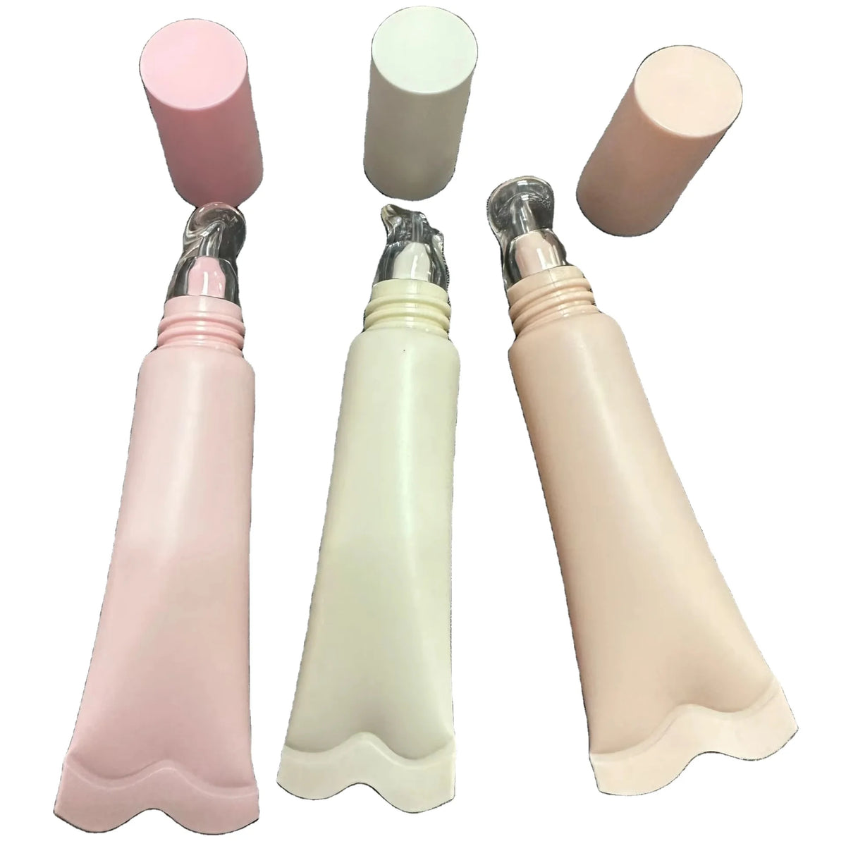 Compostable 14ml Pink Empty Squeeze Plastic Tube Hose Crystal Head Wave Shaped Bottle Cosmetic Packaging Pcr With Custom Label
