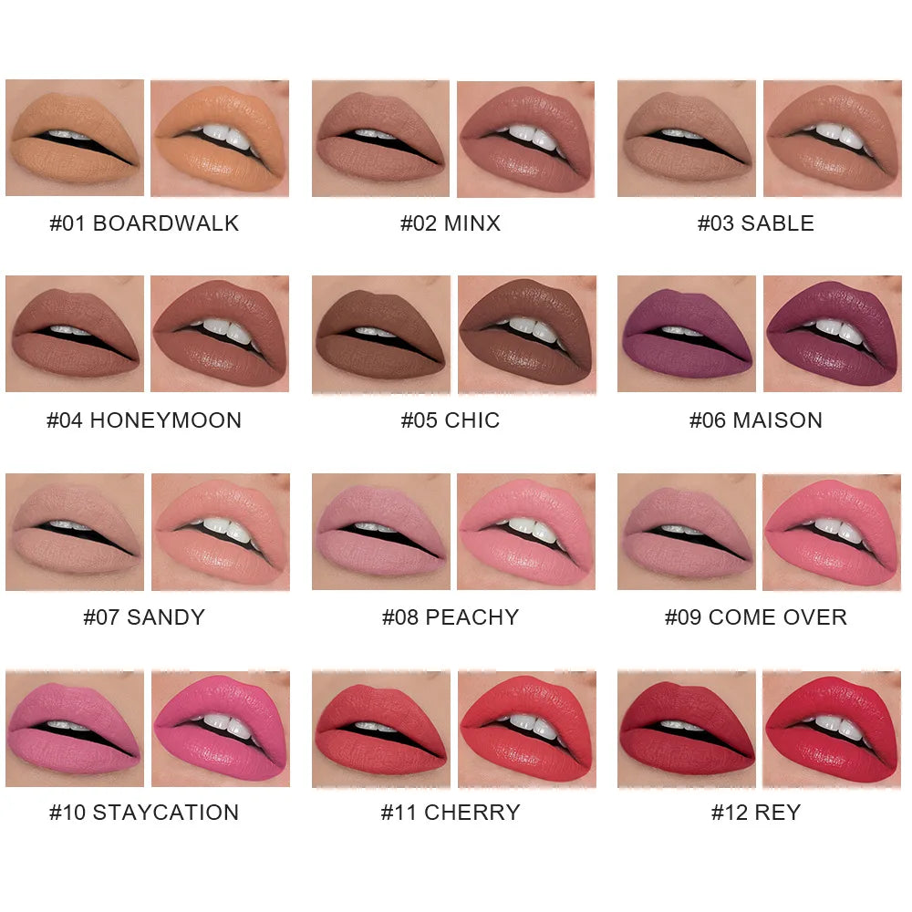 Custom Double Sides Lipstick 12 Color Shades Vegan Matte Moist Combined Cosmetic Lipstick Private Label Lip Stick Lipstick