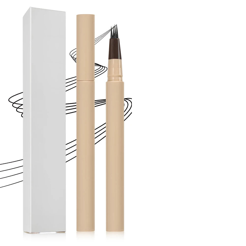 Custom Logo Four Fork Liquid Eyebrow Pencil Private Label Waterproof Ultra-fine Four-pronged Wild Water Makeup Eyebrow Pencil