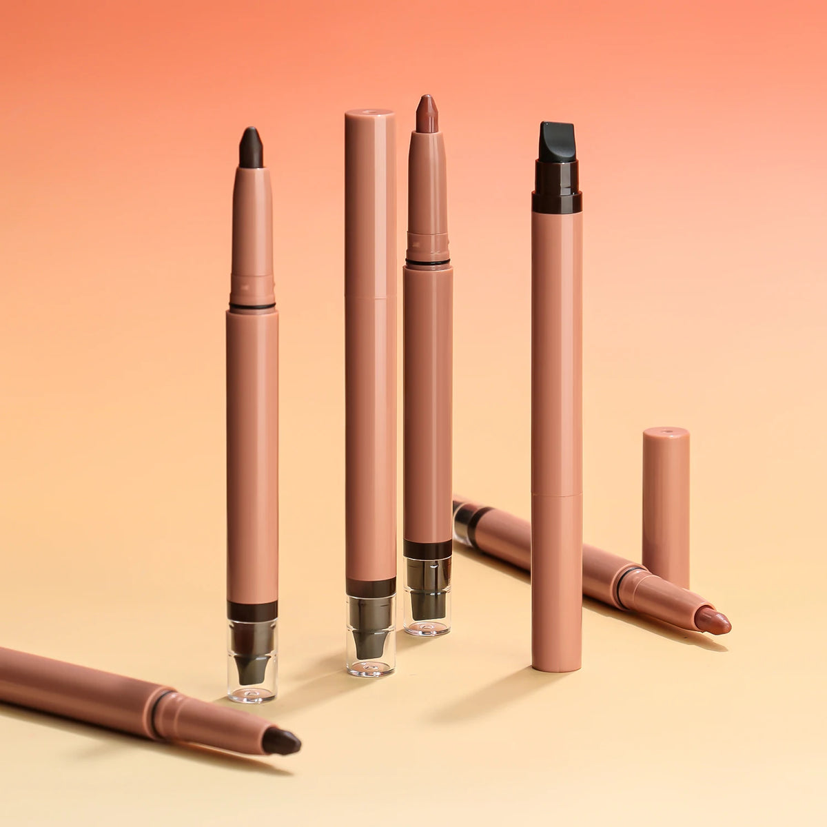 Custom Logo High Pigment Cruelty-Free Dual-Ended Waterproof Lip Liner with Soft Applicator Smooth Vegan Cream Matte Lip Liner