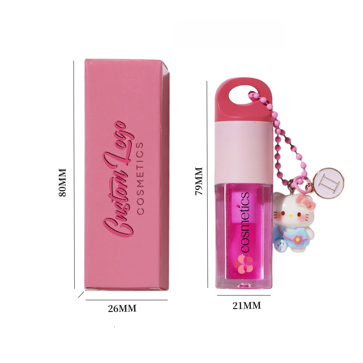 Custom Logo Makeup 12 Colors Moisturizing Hydrating Long Lasting Natural Magic Color Changing Lip Oil with Keychain