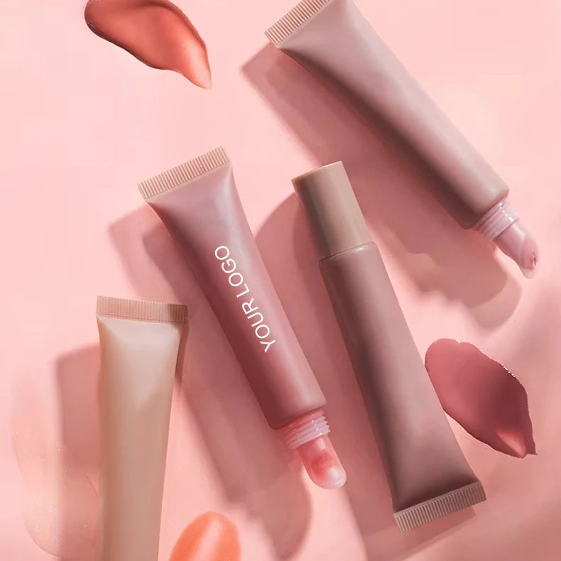 Custom Logo pink clear Nude Glossy Lip Gloss Vegan Balm Plumper Wholesale Lipgloss Vendor Hydrating Private Label Lip Oil Gloss