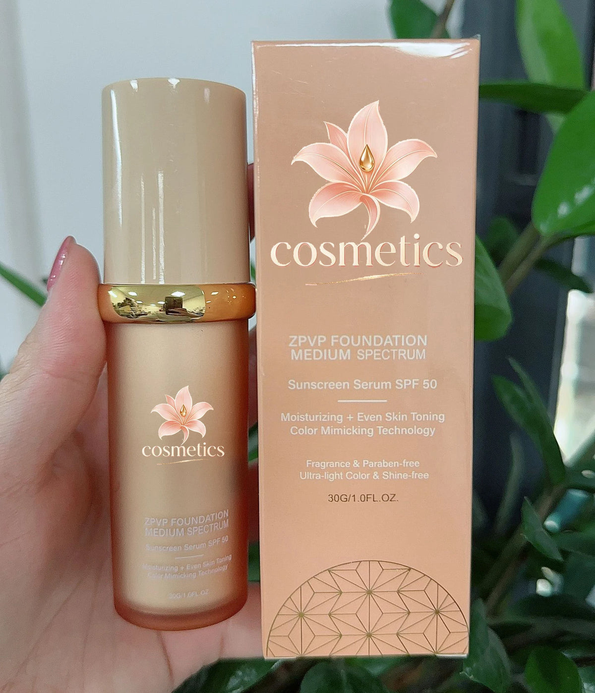 Customized logo Color Changing Foundation Sunscreen Serum SPF 50 30ml Hydrating Facial Long Lasting Makeup Liquid Foundation