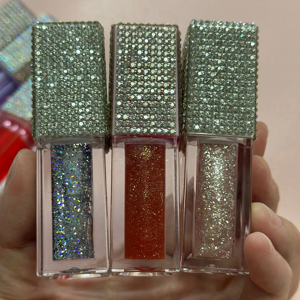 Diamond Rhinestone PH Color Changing Lip Oil Magic Moisturizing Clear Plumping Lipgloss Vegan Fruit Tinted Lip Oil Lip Gloss