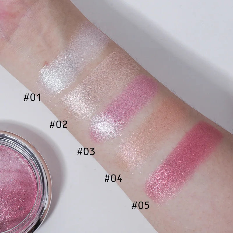 Face Highlight Vegan Cruelty Free Shimmer Cream Glitter Highlighter Custom Logo Palette With Smooth Shadow Face Body Wholesale