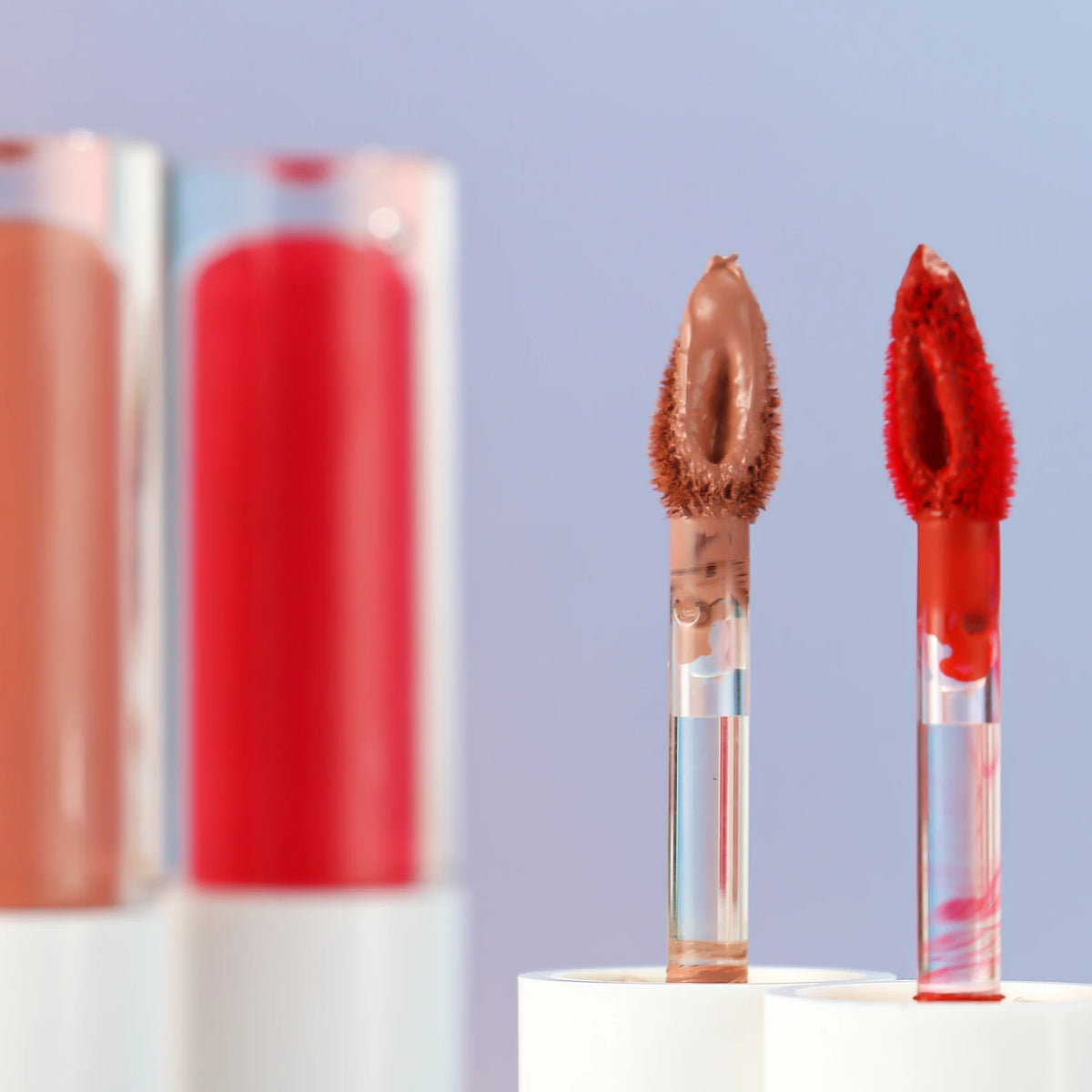 48 colors dual ended transparent tube lip gloss waterproof non-stick cup glossy matte 2 in 1 lip gloss