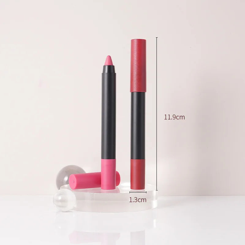 18 colors black matte finish lipliner pencil waterproof smooth non-stick cup long lasting lip liner