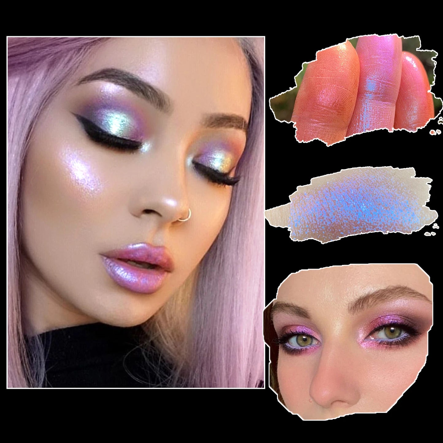 4-color glitter shimmer eyeshadow palette
