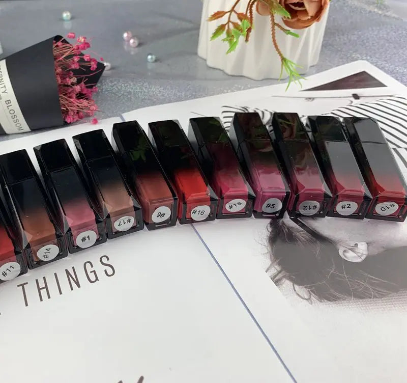 black gradient tube 13 colors cream lip gloss glossy lip gloss