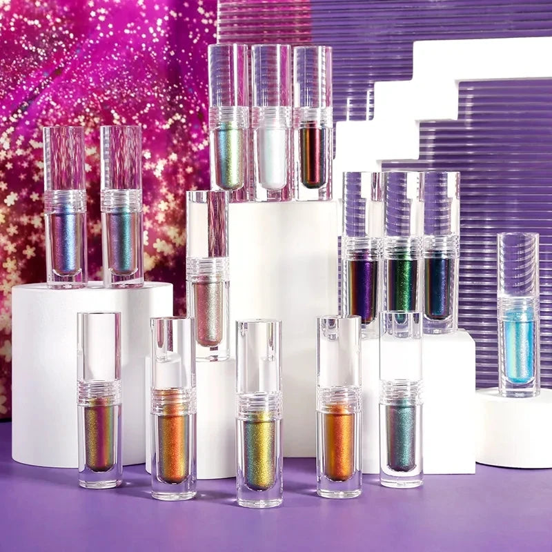 Liquid duochrome metallic eyeshadow in diamond tube