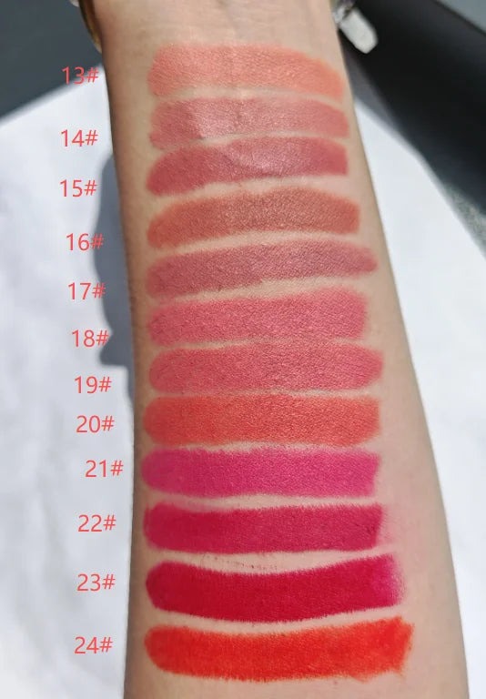 factory price silver tube 24 colors waterproof high pigment matte long lasting lipstick