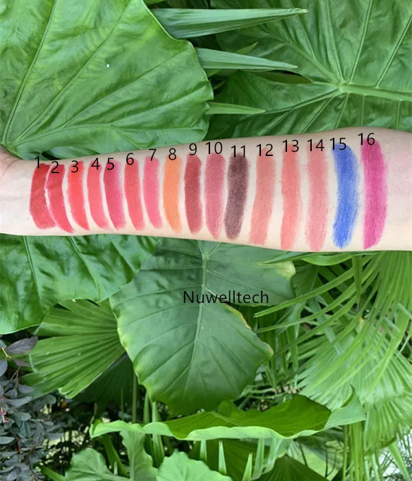 16-color matte cream lipstick waterproof nude lipstick with mineral makeup travel size box packaging