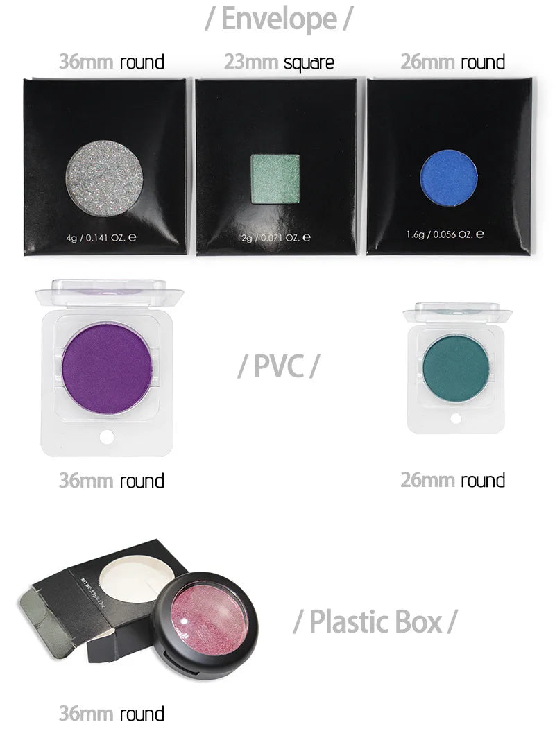 eyeshadow cosmetic sleeve envelop packaging black 36 26 23mm square paper eyeshadow palette box for single eyeshadow