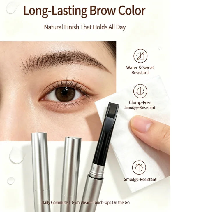 Eyebrow pen with brush, 3 colors