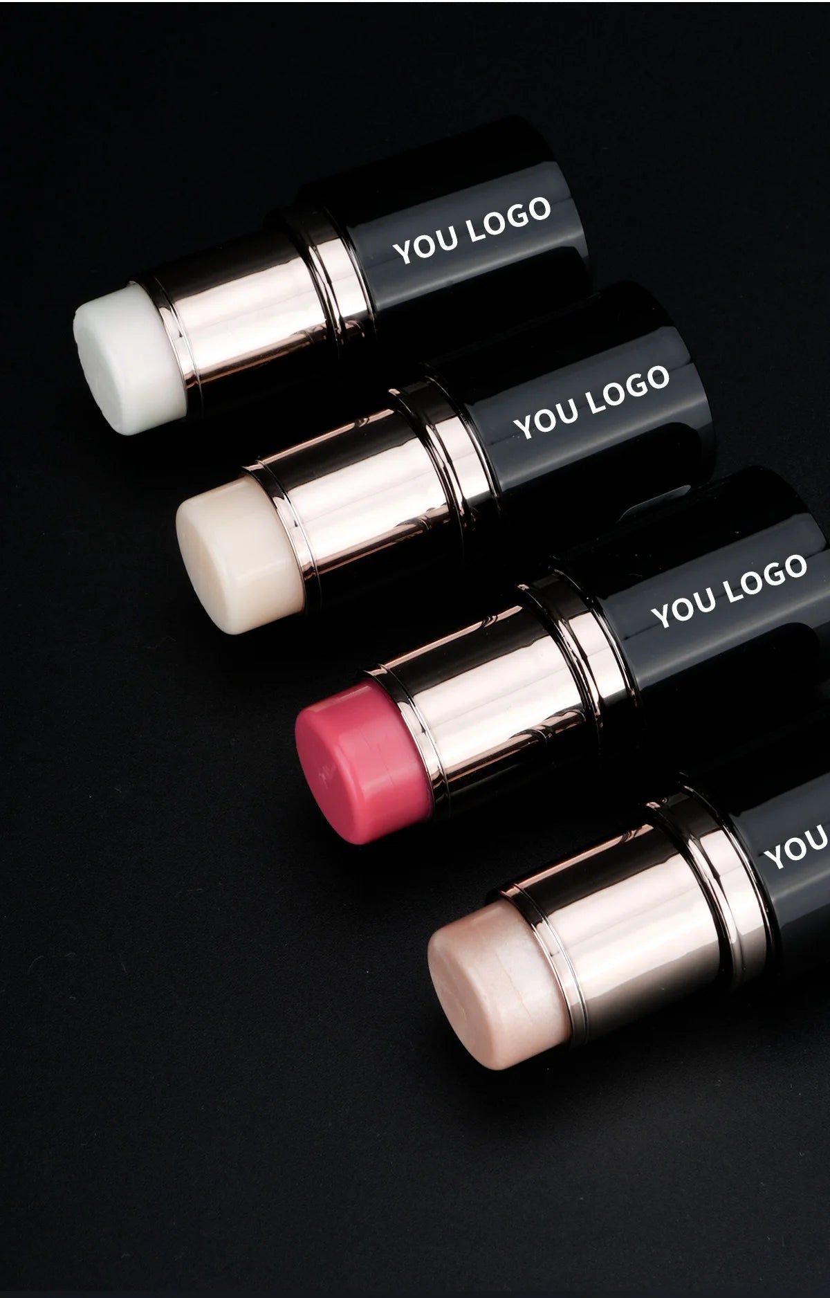 black tube shimmer highlighter stick face makeup waterproof single color cream contour highlighter stick