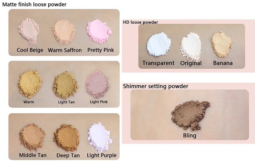multi colors face makeup powder for all skin translucent matte brown loose setting powder