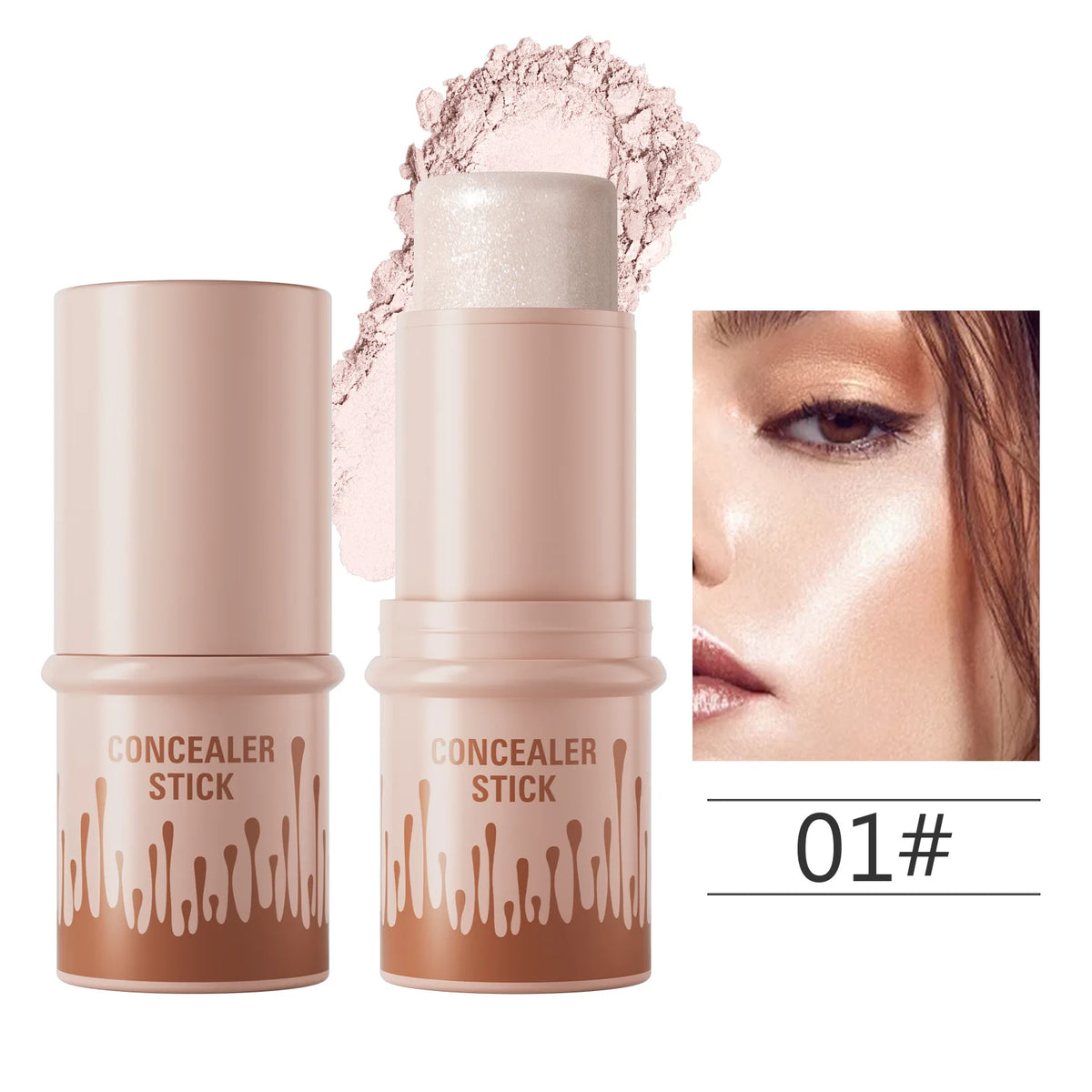 Waterproof shimmer highlighter sticks in twelve colors
