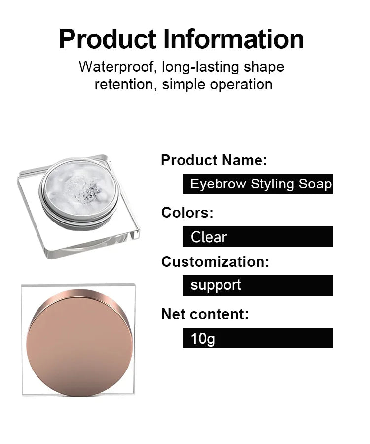 Clear eyebrow styling soap with brush