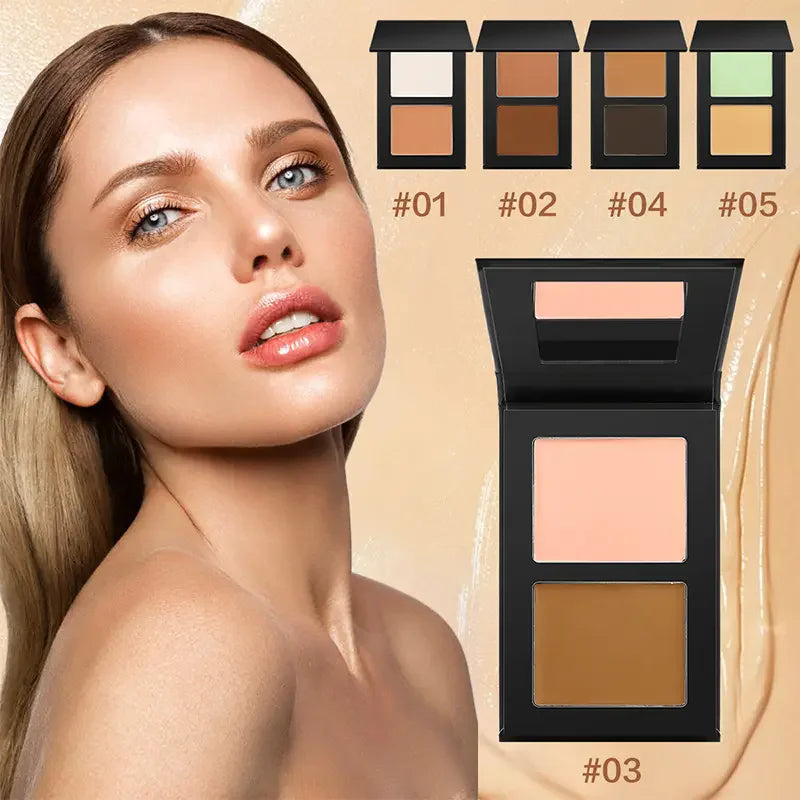 Makeup Contour 2 in 1 Vegan Face Makeup Natural Contour Palette Powder Bronzer Private Label Custom Concealer