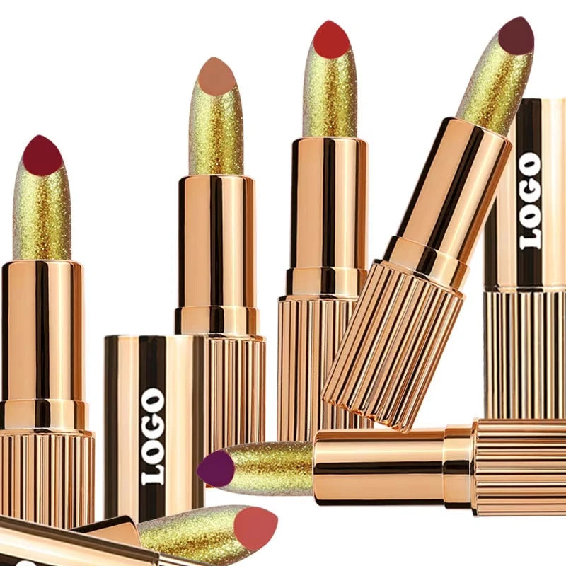 Matte Lipstick Long Lasting Waterproof Custom logo High Pigment Vegan Cruelty Free Matte Lipstick Gold Moisturizing Lipstick
