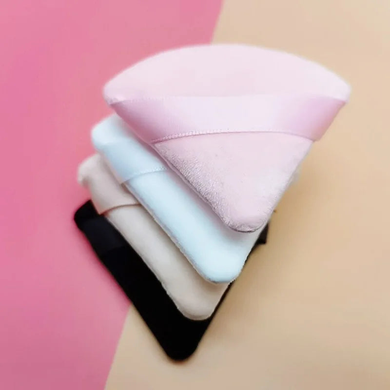 No Logo Face Puff 4 Colors Pink Triangle Makeup Puff Reusable Washable Soft Triangle Powder Puff