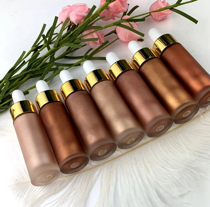 No Logo Highlighter Makeup Custom Private Label 20ml Cosmetic Highlight Face Liquid Highlighter Makeup