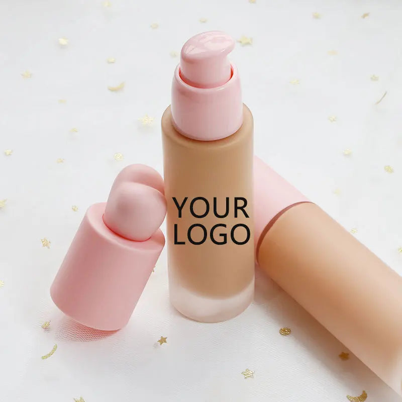 Pink Heart Bottle Waterproof Foundation Long Lasting Private Label Liquid Matte Foundation with SPF 20