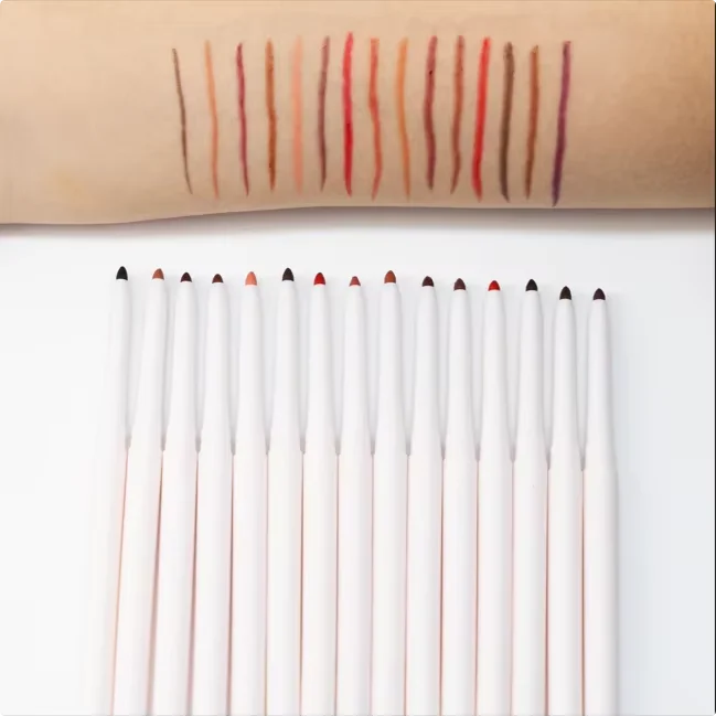 Popular Style Lip Makeup 15 Colors Lipliners Pencil Vegan Long Lasting Waterproof Retractable Lip Liner Private Label