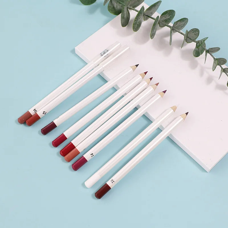 Private Label Cosmetics 22 Shades Wooden Lipliner Creamy Texture Neutral Color Lip Liner Wholesale