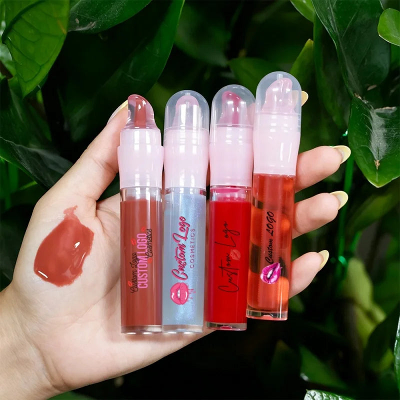 Private Label Round Tube 8 Colors Vanilla Glossy Lip Gloss Smooth Moisturizing Lip Gloss Wholesale Bulk