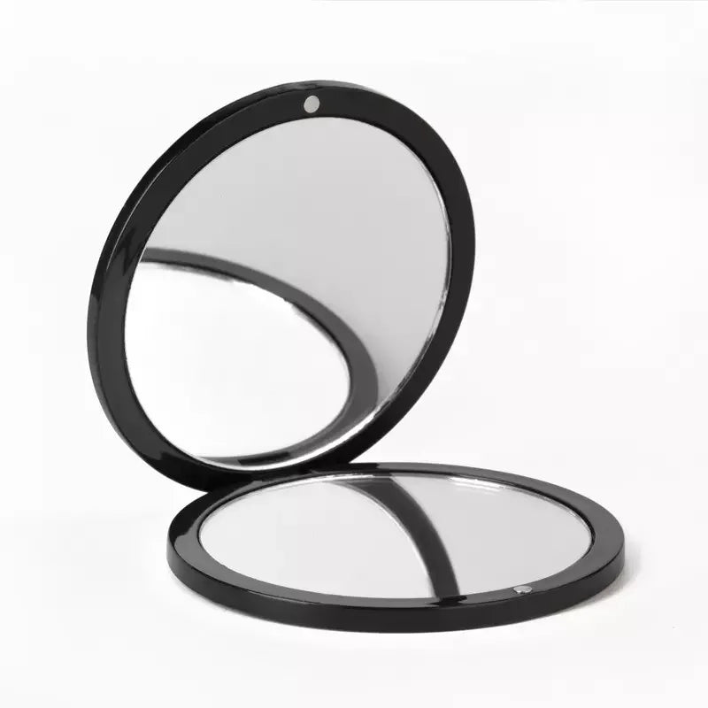 Private Label Vanity Mirorr Black Handheld Mini Pocket Mirror Storage Makeup Compact Mirror