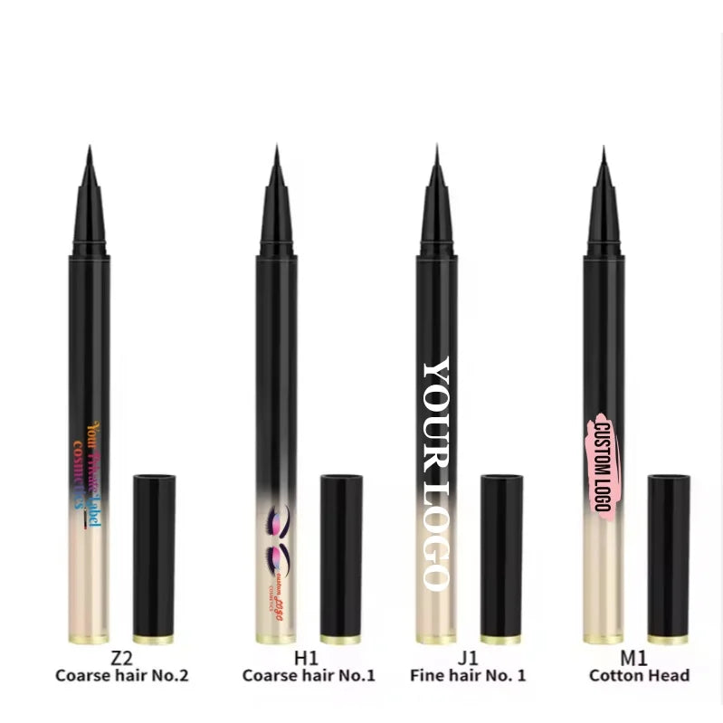 Private Label Waterproof Ultra Fine Tip Vegan Cruelty Free Liquid Eye Liner Pencil Black Brown Pigmented Eyeliner Liquid Pen