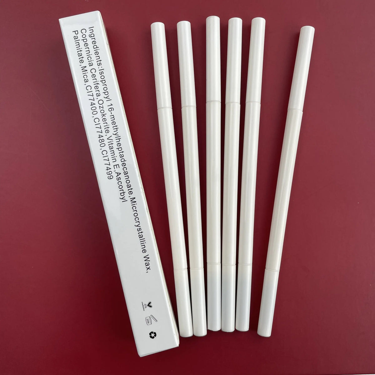 Private Label Waterproof Vegan Brow Pencil with Brush Custom Logo White Mineral Eye Makeup Customized Eyebrow Pen