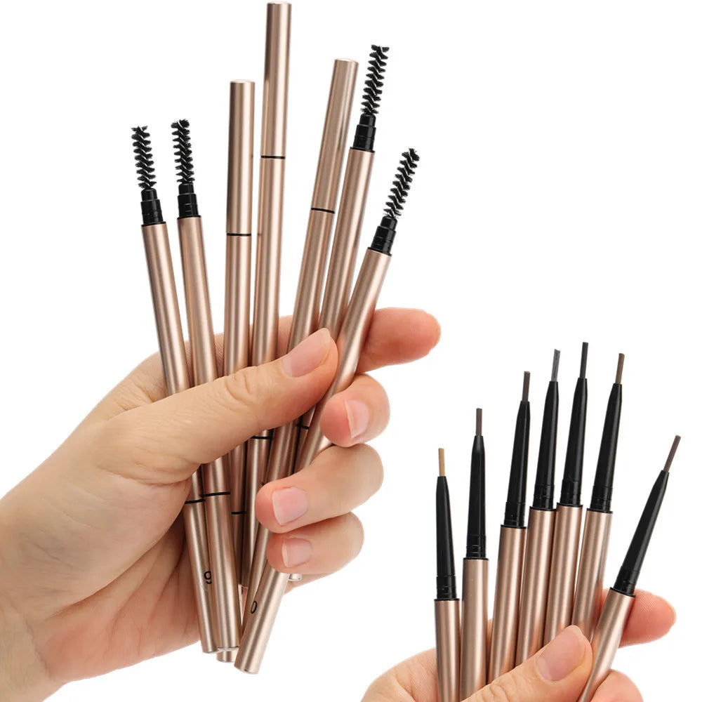 Professional Eye Makeup 7 Colors Rose Gold Brow Pencil Waterproof Double Headed Eyebrow Pencil Private Label