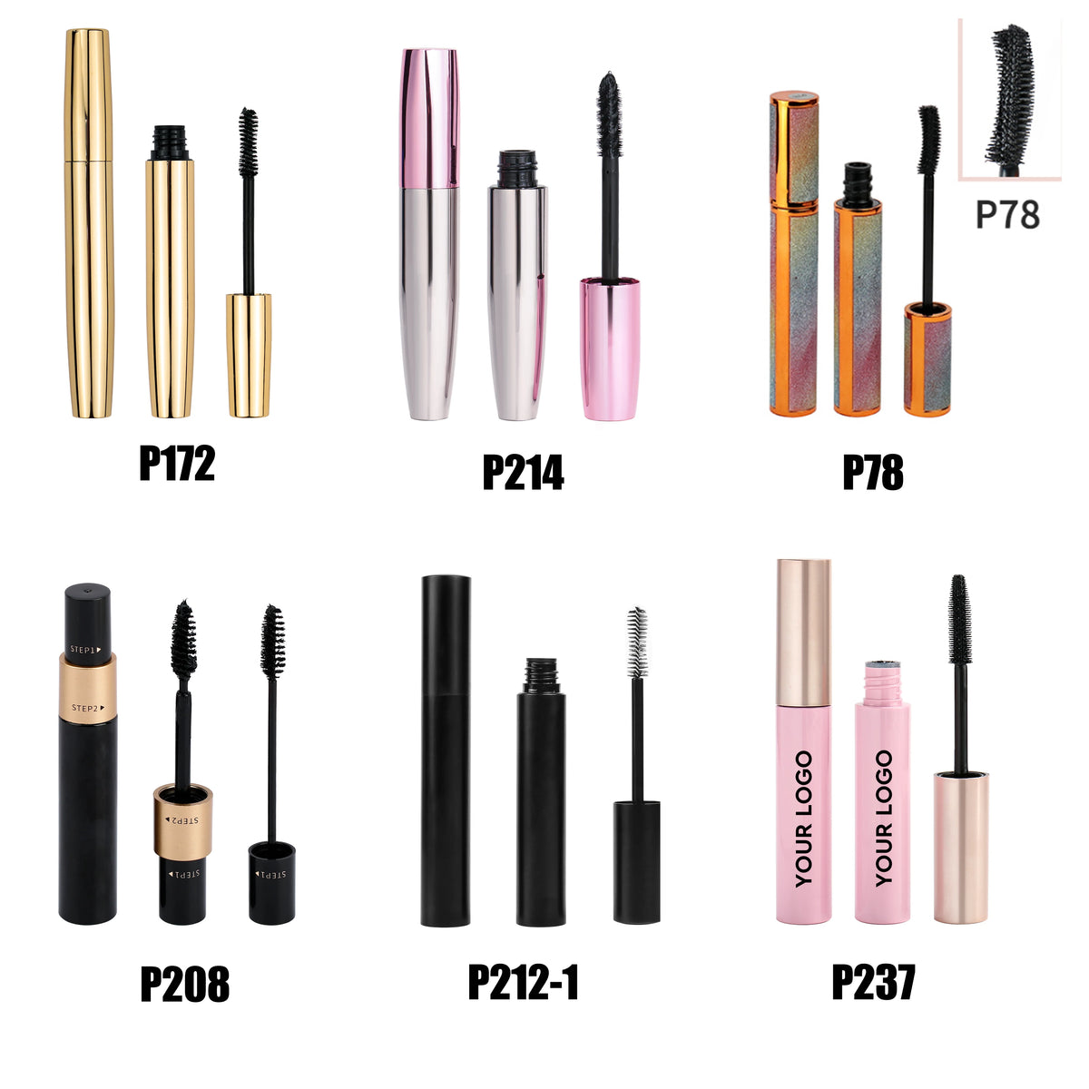 Professional Vegan Waterproof DIY Mascara for Eye Makeup Private Label 6 Colors Mascara