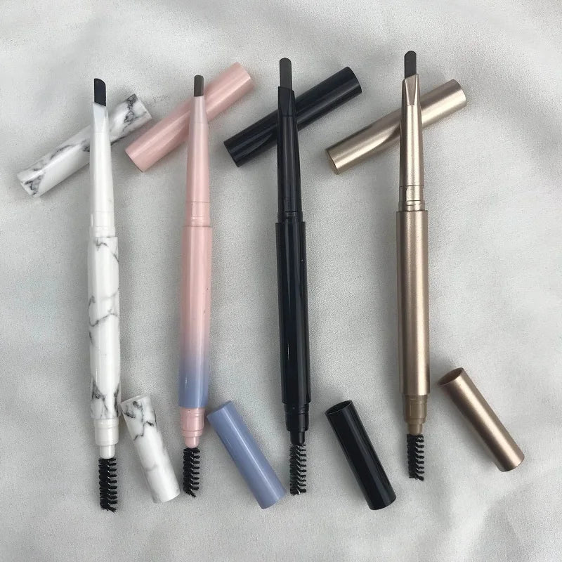 Vegan High Pigment Double Head Private Label Eye Pencil Waterproof Long Lasting Eyebrow Pencil with Brush