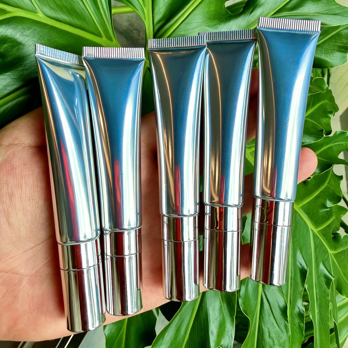 Waterproof Matte Lipstick Organic Vegan Silver Metal Tip Squeeze Tube Glossy Lip Gloss Clear Shiny High Shine Nude Lip Gloss