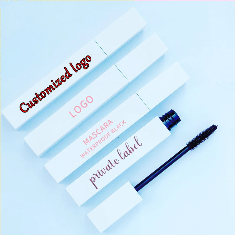 Waterproof Vegan Dark Black 3d Mascara Customized Own Logo White Tube Private Label Mascara Private Label