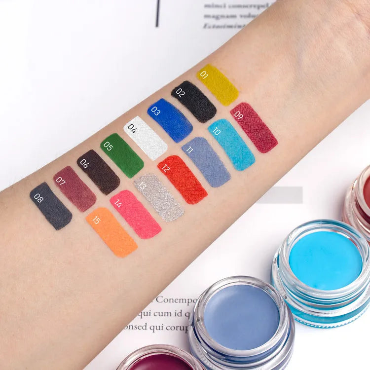 Wholesale 15 Colors Hot Selling Waterproof Private Label Colors Eyeliner Gel Smooth Eyeliner Gel Eye Makeup Gel