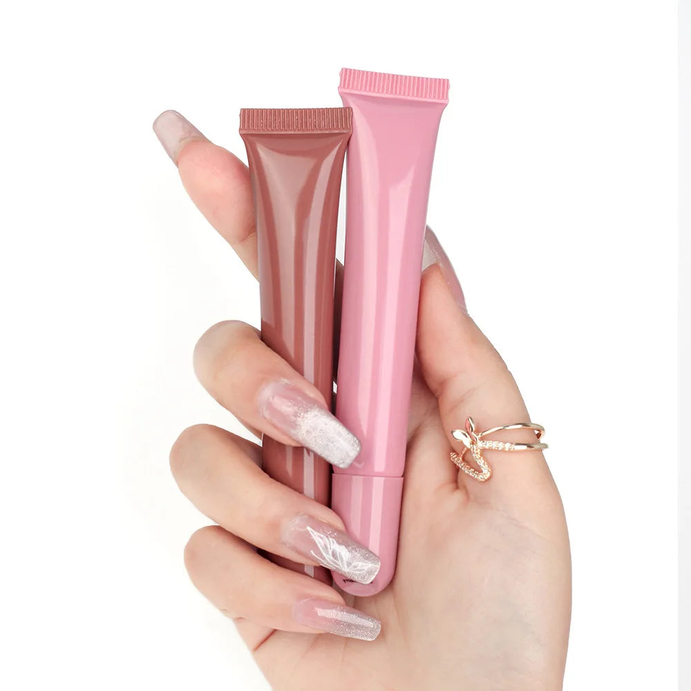 Wholesale 5 Colors Squeeze Tube Lip Pomade Peptide Lip Moisturizing Nouristment Lip Gloss Private Label