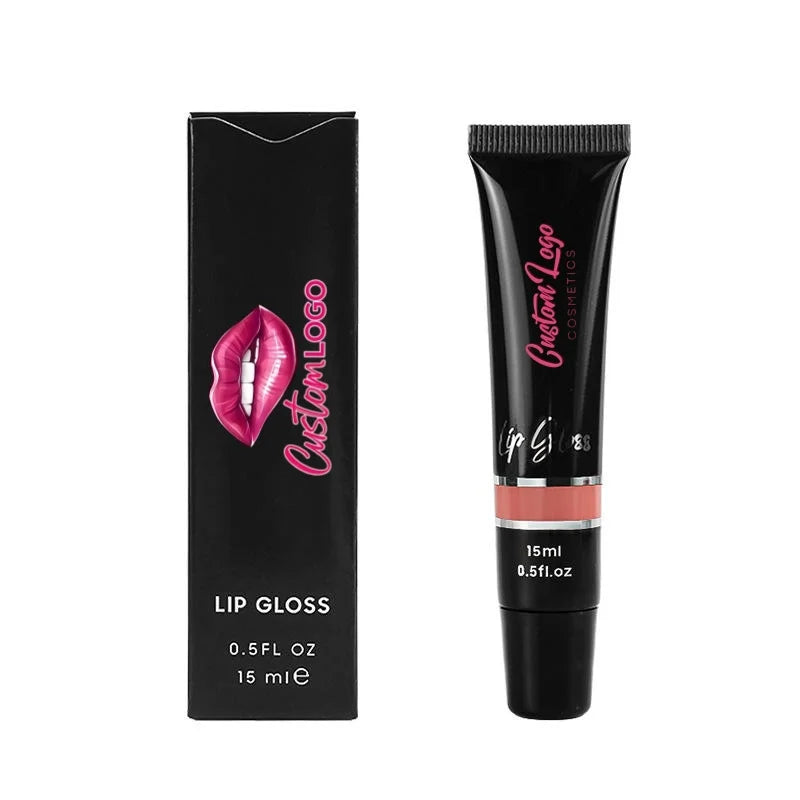 Wholesale Cosmetics Squeeze Tube 24 Shades Long Lasting Moisturizing Non-sticky Glossy Lip Gloss Private Label