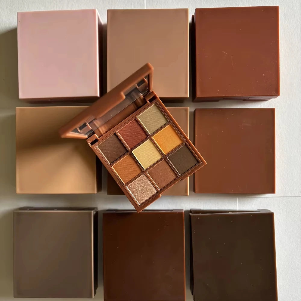 Wholesale Custom Empty Eye Shadow DIY 9 Colors square Eyeshadow Palette Private Label Eyeshadow with Mirror