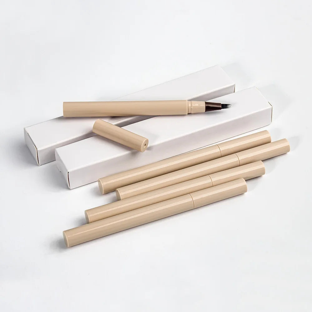 Wholesale Custom Logo Liquid Brow Pen Long Lasting Waterproof Four Fork Tip Liquid Eyebrow Tattoo Pencil