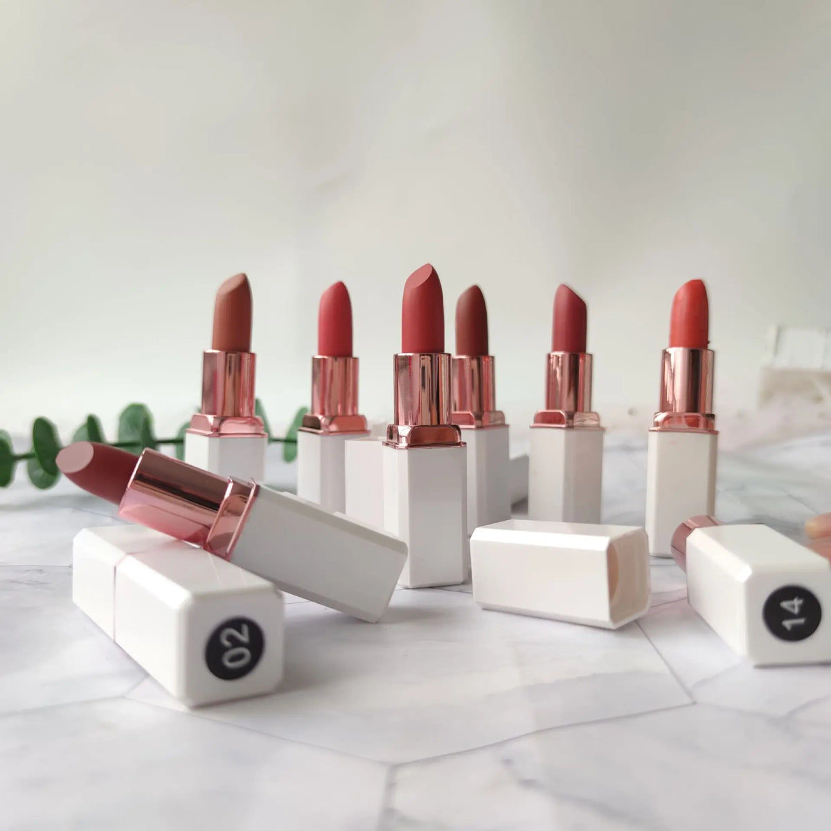 Wholesale Custom White Tube Cream Lipstick Private Label 9 Colors Long Lasting Vegan Creamy Matte Lipstick