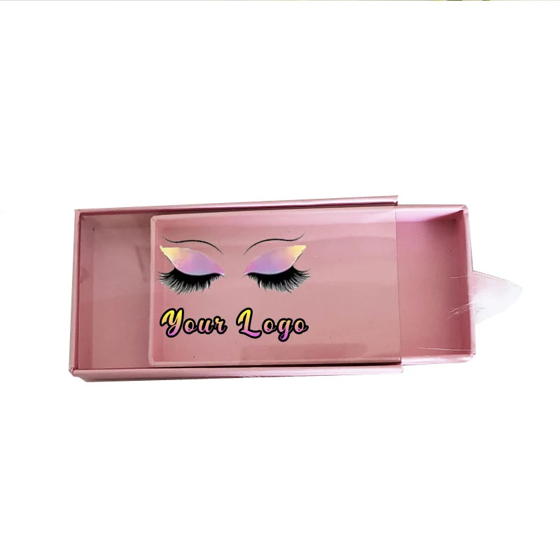 Wholesale Full Strip Lashes Boxes Luxury Rectangular Drawer Eyelash Box Private Label Empty Eyelashes case