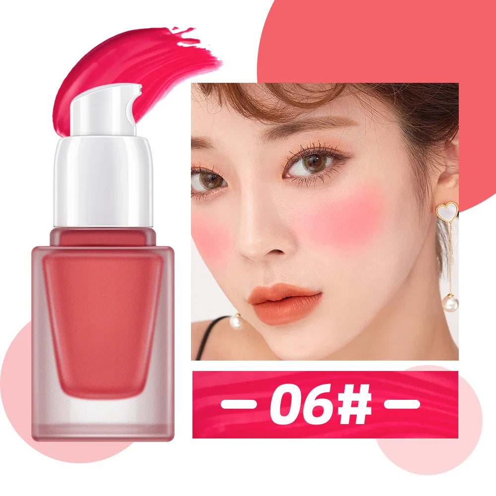 Wholesale Korean Lip Tint Oem and Cheek Liquid Blush custom Private Label Face Makeup Liquid Blusher