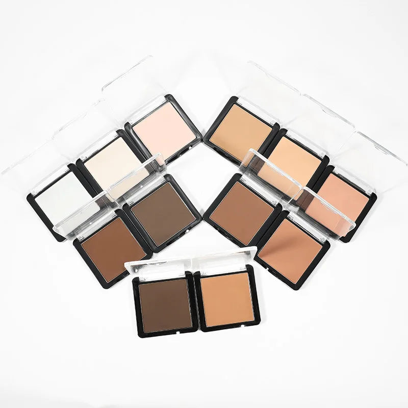 Wholesale Makeup 12 Colors Square Case Matte Pressed Powder Matte Compact Powder Custom Logo