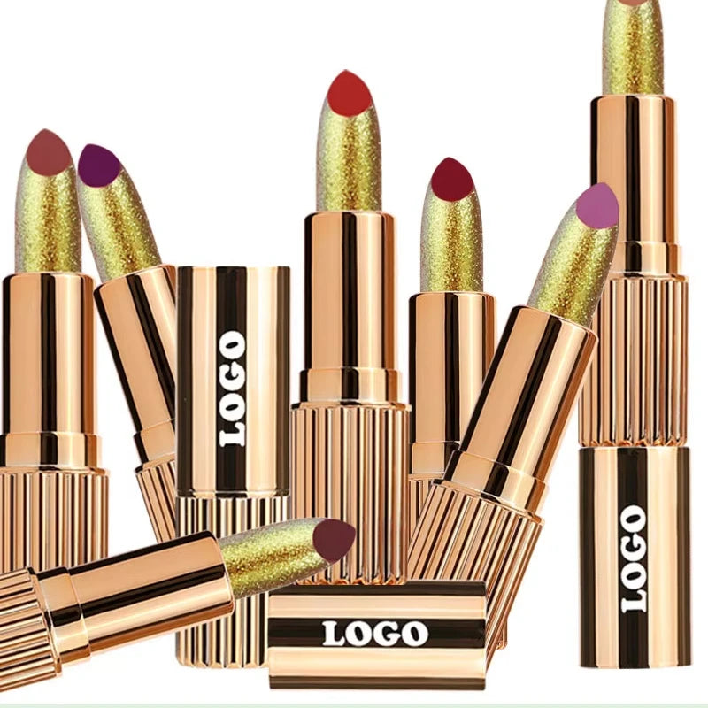 Wholesale Professional Customize Lip Makeup 24 Color Matte Gold Moisture Lipstick Long Lasting Waterproof Lipsticks